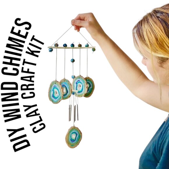 NEW Make Your Own Clay Geode Wind Chime DIY Craft Kit CHRISTMAS GIFT Stocking St - Picture 11 of 16